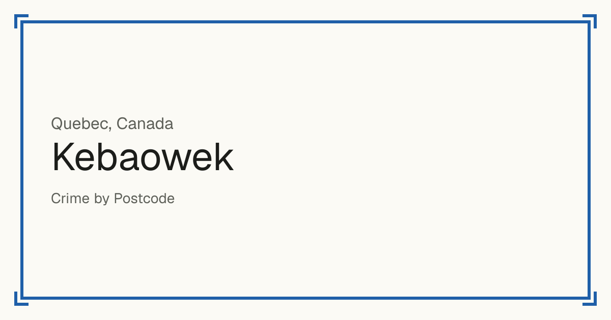 Kebaowek, Canada: recorded crime per 100,000 people by type and a Safety score from 1 to 10 compared with other places in the same country or state.