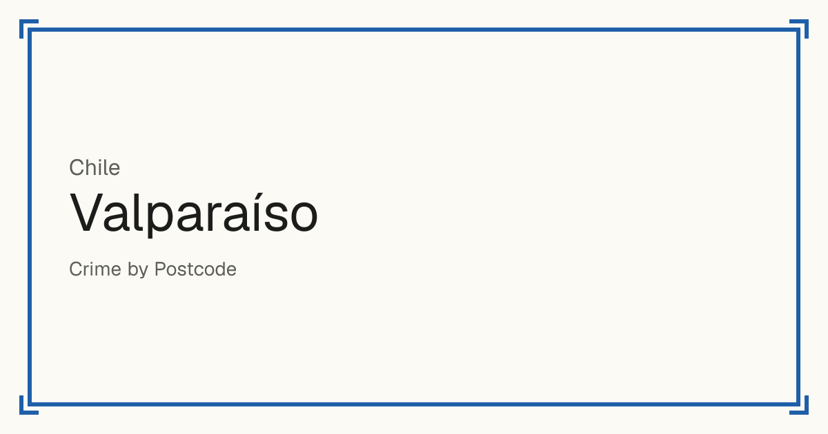 Valparaíso, Chile: Safety scores from 1 to 10 for 38 places, each compared with other places in the same country or state.