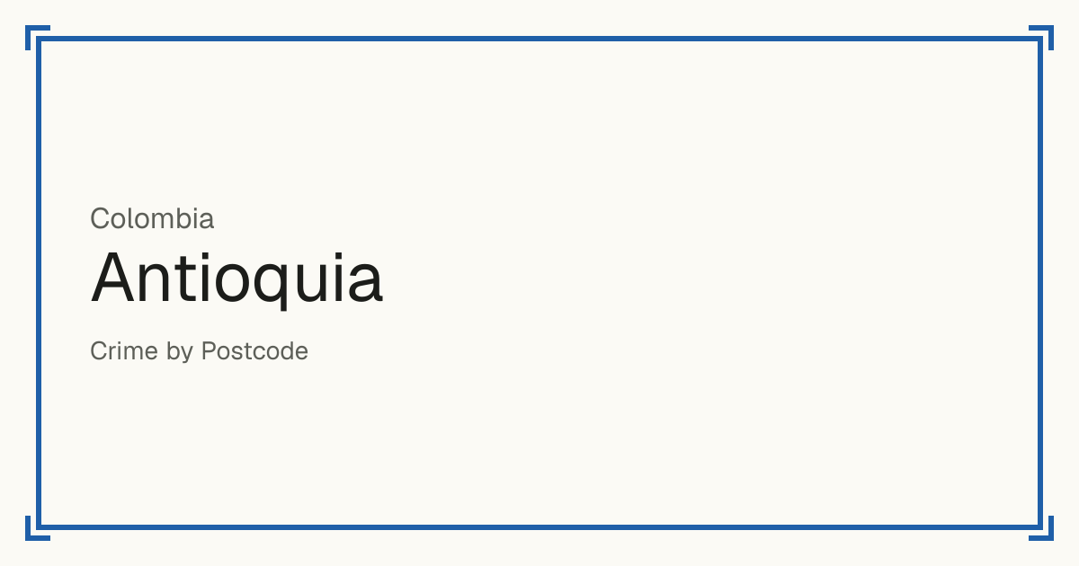 Antioquia, Colombia: Safety scores from 1 to 10 for 125 places, each compared with other places in the same country or state.