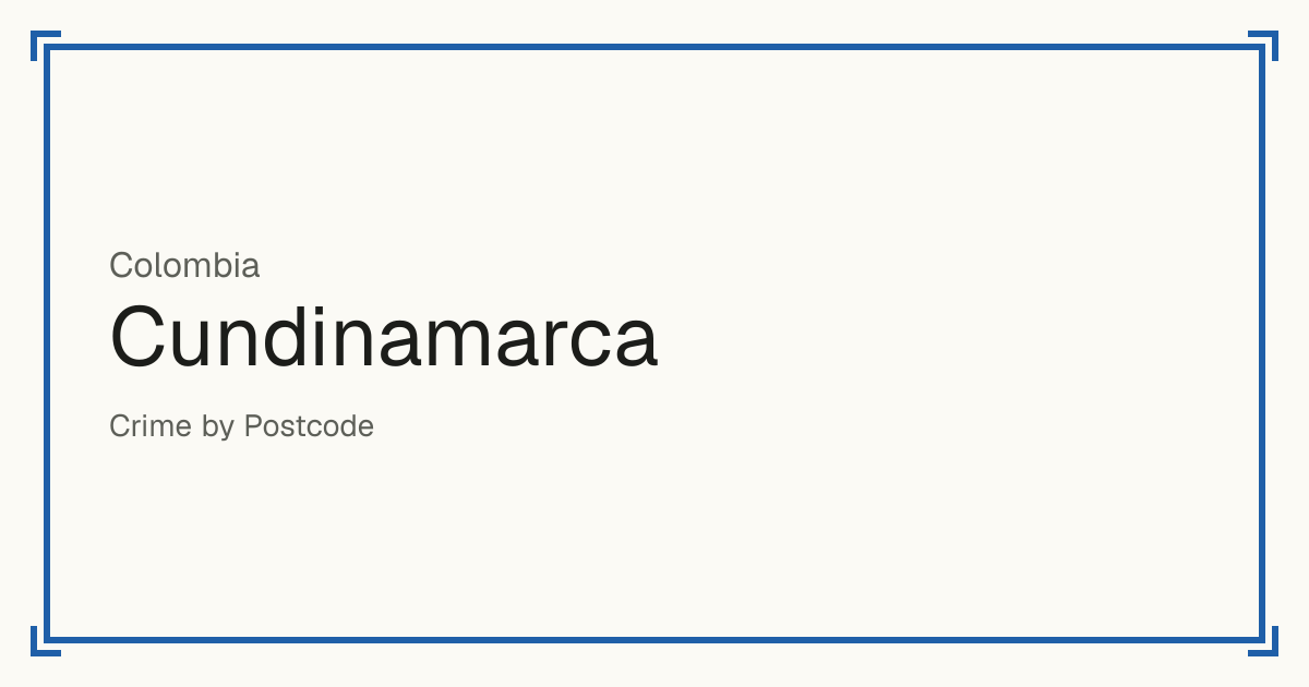 Cundinamarca, Colombia: Safety scores from 1 to 10 for 116 places, each compared with other places in the same country or state.