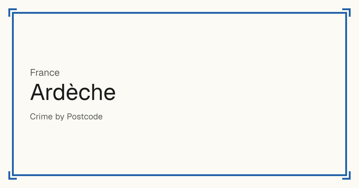 Ardèche, France: Safety scores from 1 to 10 for 318 places, each compared with other places in the same country or state.