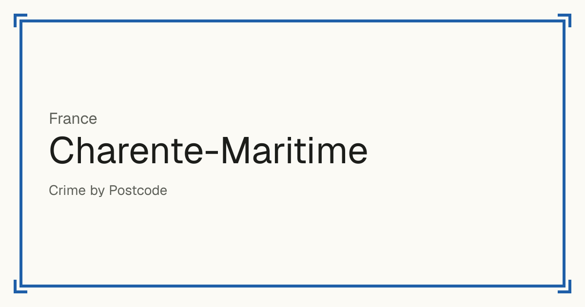 Charente-Maritime, France: Safety scores from 1 to 10 for 441 places, each compared with other places in the same country or state.