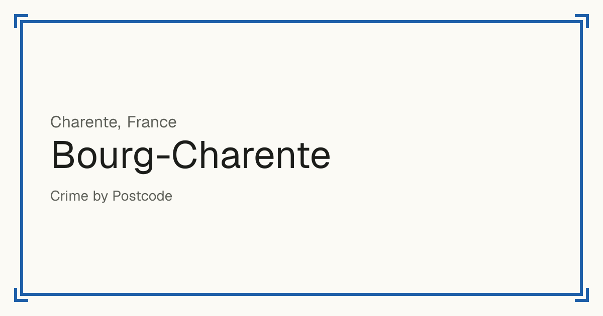 Bourg-Charente, France: recorded crime per 100,000 people by type and a Safety score from 1 to 10 compared with other places in the same country or state.