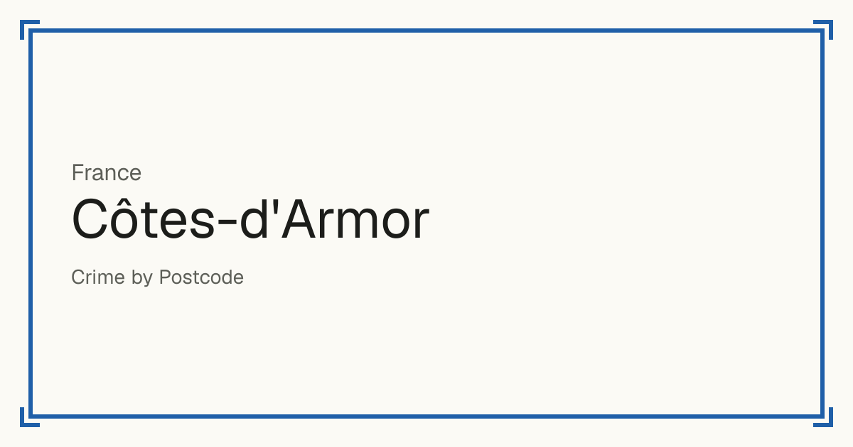 Côtes-d'Armor, France: Safety scores from 1 to 10 for 325 places, each compared with other places in the same country or state.