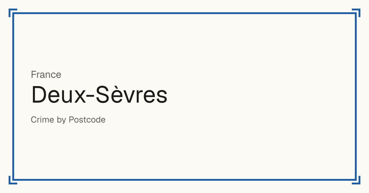 Deux-Sèvres, France: Safety scores from 1 to 10 for 243 places, each compared with other places in the same country or state.