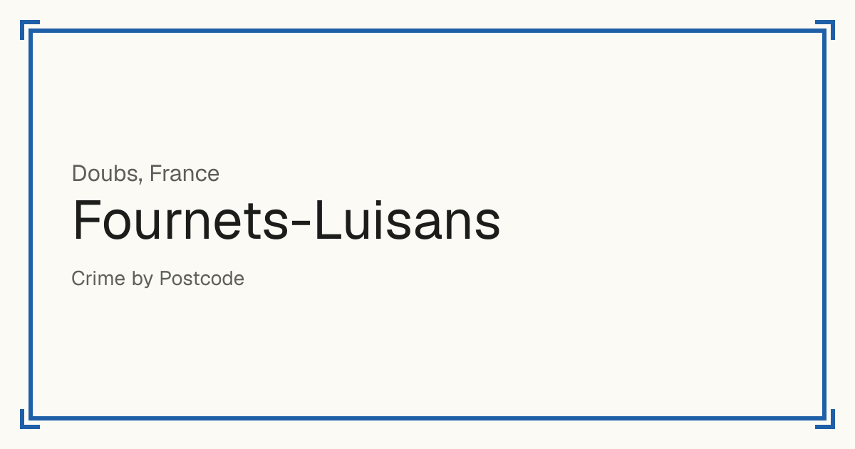 Fournets-Luisans, France: recorded crime per 100,000 people by type and a Safety score from 1 to 10 compared with other places in the same country or state.