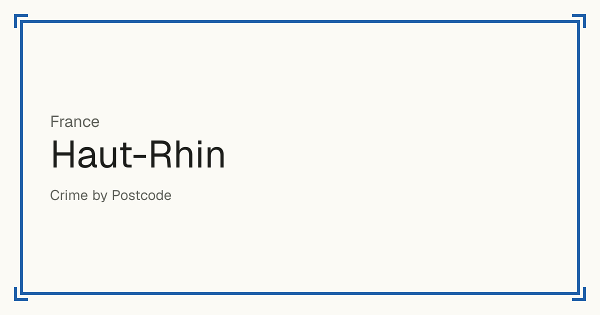 Haut-Rhin, France: Safety scores from 1 to 10 for 358 places, each compared with other places in the same country or state.