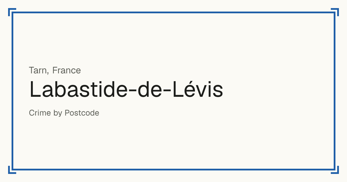 Labastide-de-Lévis, France: recorded crime per 100,000 people by type and a Safety score from 1 to 10 compared with other places in the same country or state.
