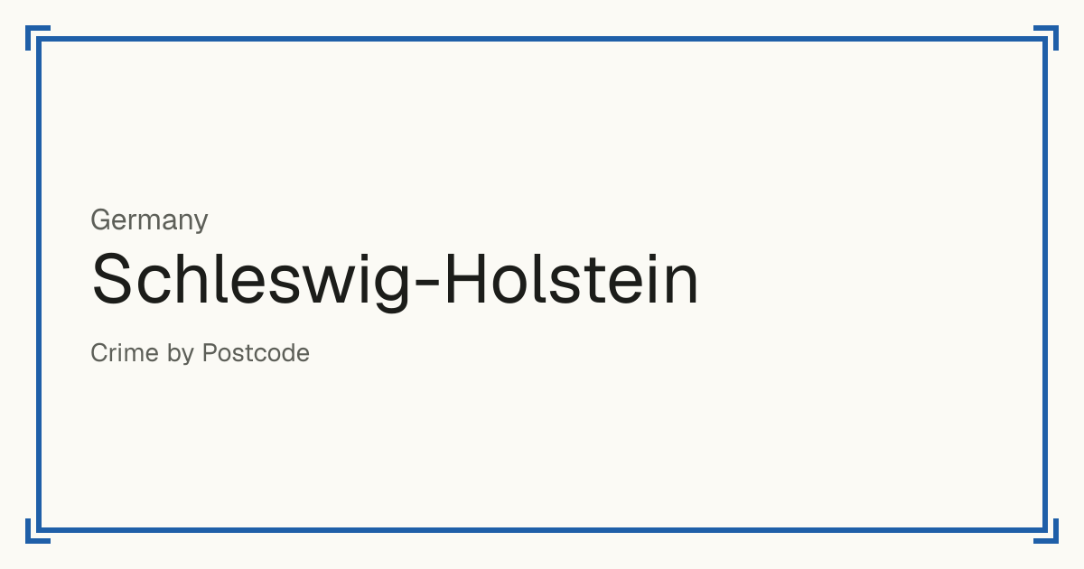 Schleswig-Holstein, Germany: Safety scores from 1 to 10 for 15 places, each compared with other places in the same country or state.