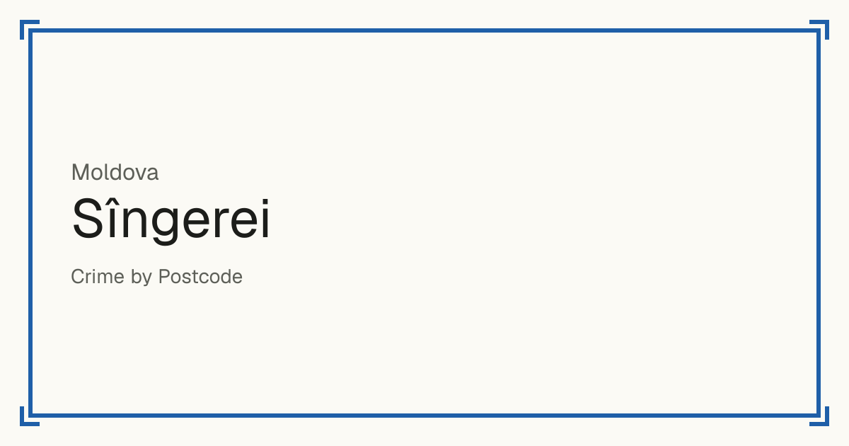 Sîngerei, Moldova: recorded crime per 100,000 people by type and a Safety score from 1 to 10 compared with other places in the same country or state.