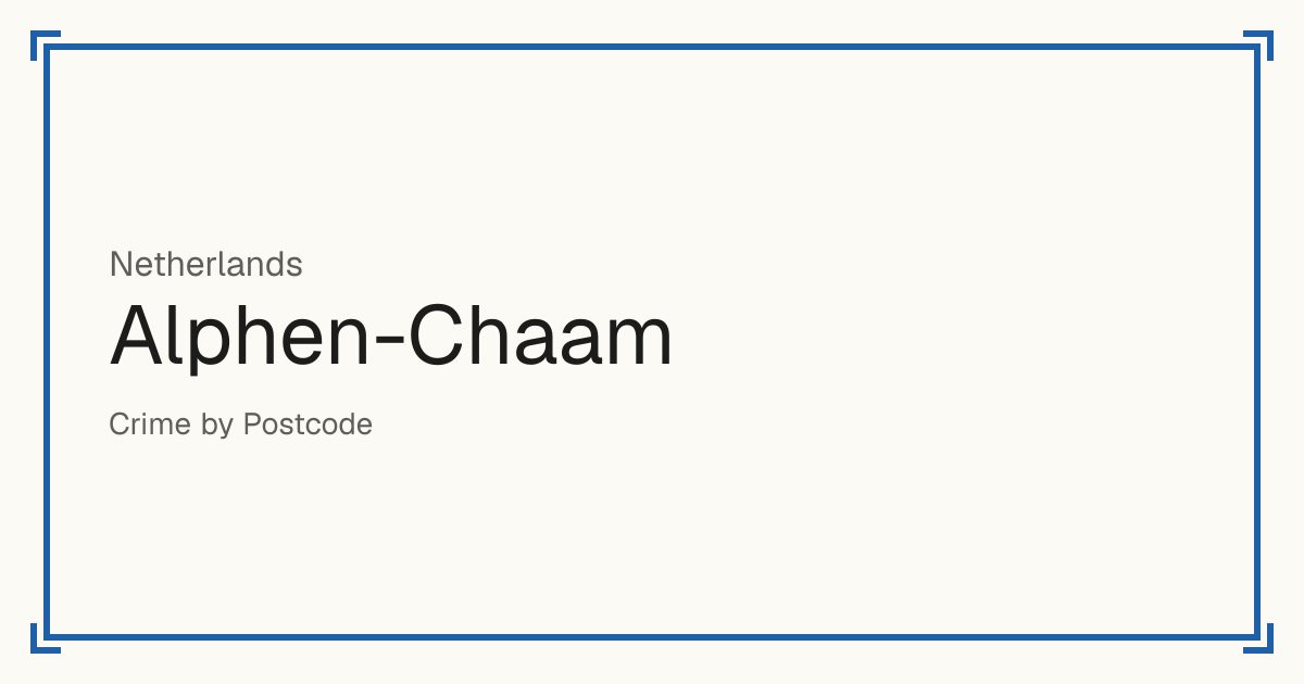Alphen-Chaam, Netherlands: Safety scores from 1 to 10 for 18 places, each compared with other places in the same country or state.