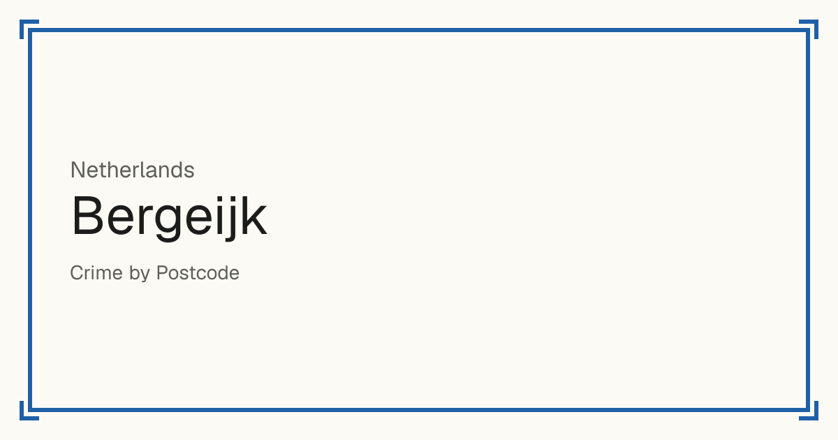Bergeijk, Netherlands: Safety scores from 1 to 10 for 52 places, each compared with other places in the same country or state.