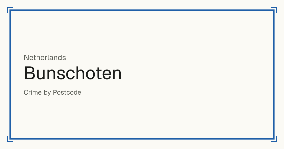 Bunschoten, Netherlands: Safety scores from 1 to 10 for 10 places, each compared with other places in the same country or state.