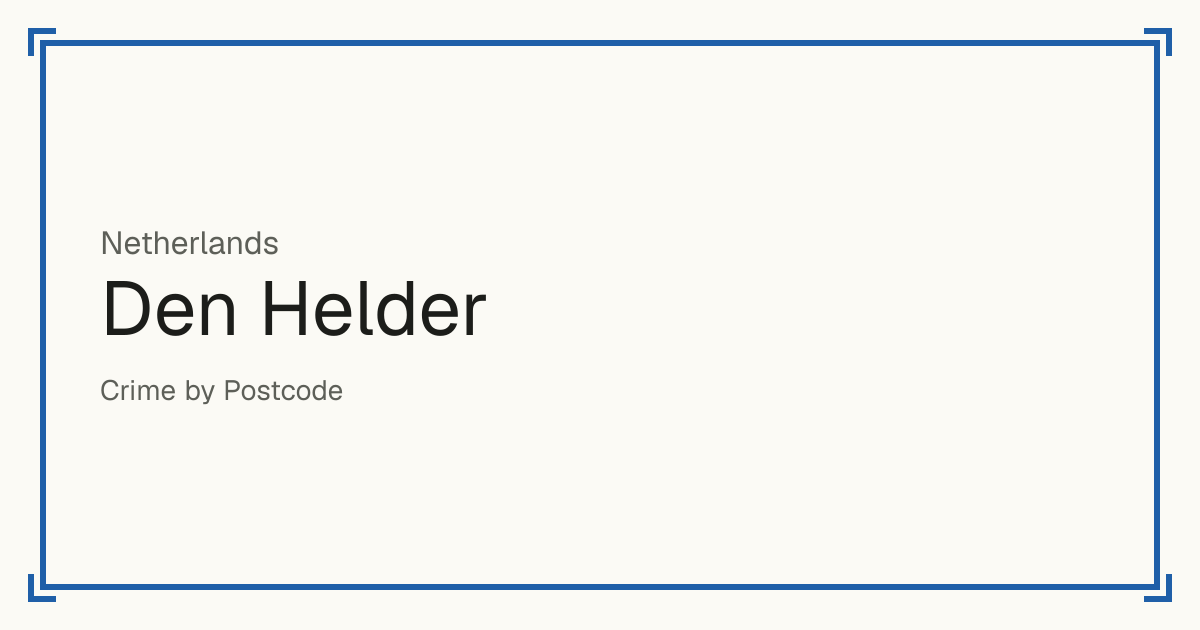 Den Helder, Netherlands: Safety scores from 1 to 10 for 45 places, each compared with other places in the same country or state.