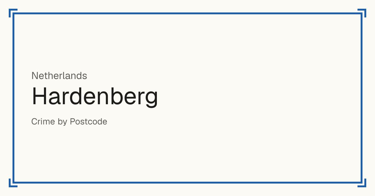 Hardenberg, Netherlands: Safety scores from 1 to 10 for 67 places, each compared with other places in the same country or state.