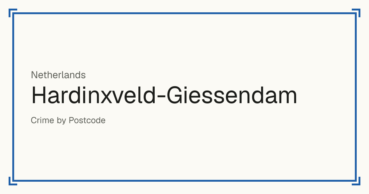 Hardinxveld-Giessendam, Netherlands: Safety scores from 1 to 10 for 21 places, each compared with other places in the same country or state.