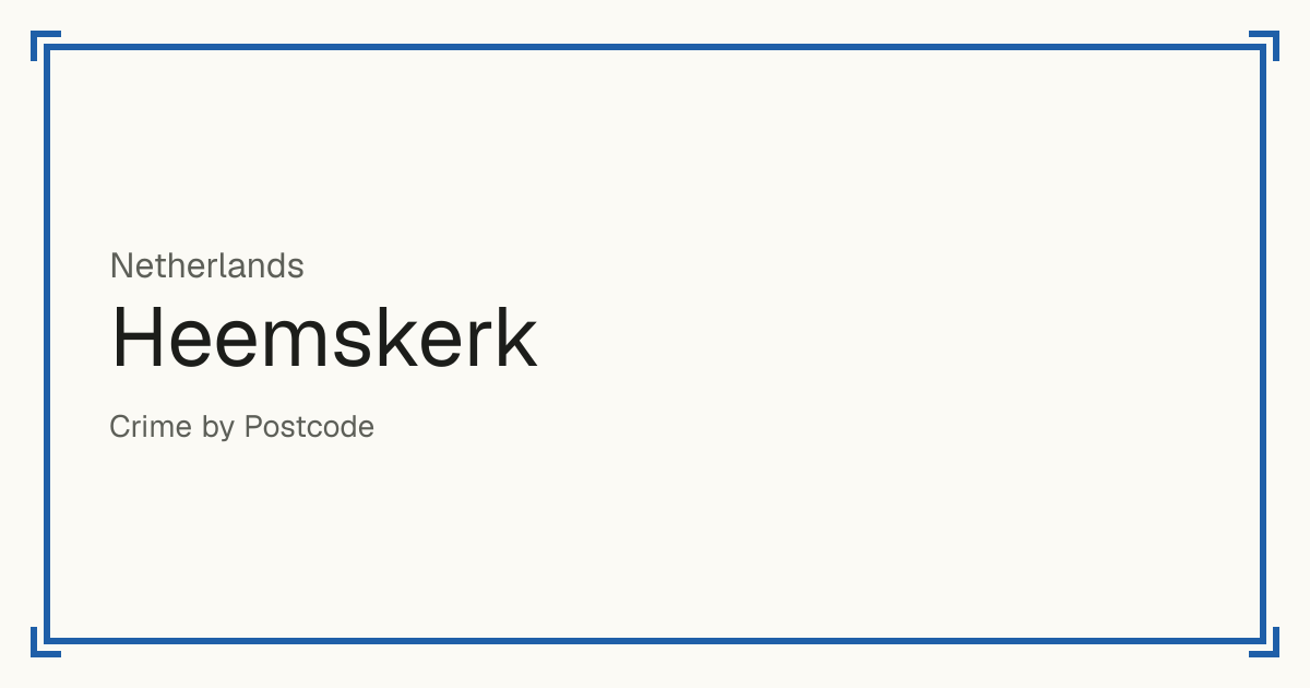 Heemskerk, Netherlands: Safety scores from 1 to 10 for 30 places, each compared with other places in the same country or state.