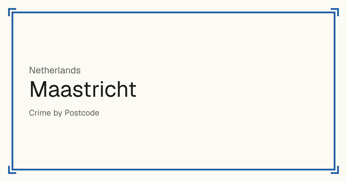 Maastricht, Netherlands: Safety scores from 1 to 10 for 38 places, each compared with other places in the same country or state.