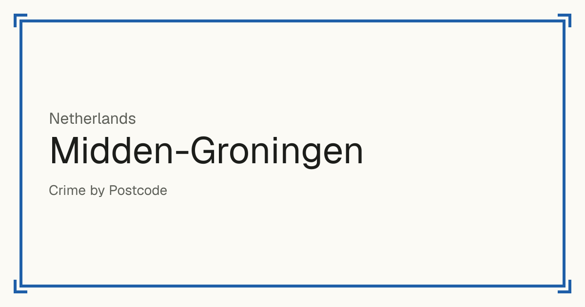 Midden-Groningen, Netherlands: Safety scores from 1 to 10 for 78 places, each compared with other places in the same country or state.