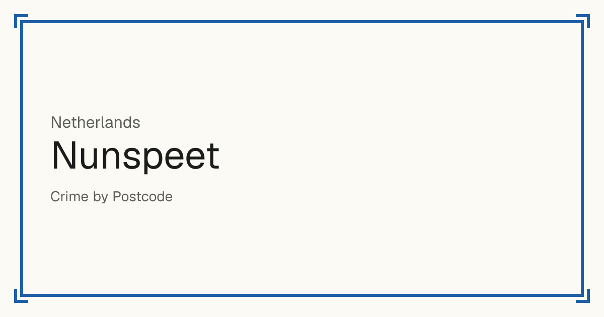 Nunspeet, Netherlands: Safety scores from 1 to 10 for 12 places, each compared with other places in the same country or state.