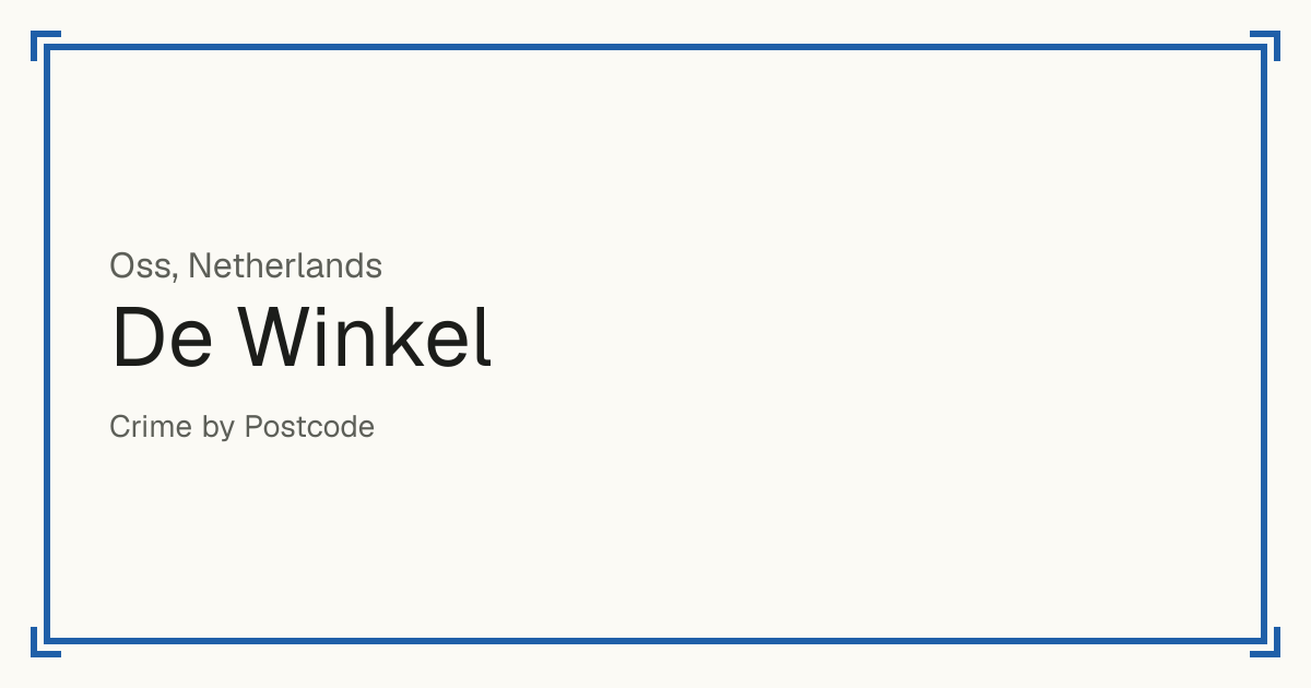 De Winkel, Netherlands: recorded crime per 100,000 people by type and a Safety score from 1 to 10 compared with other places in the same country or state.