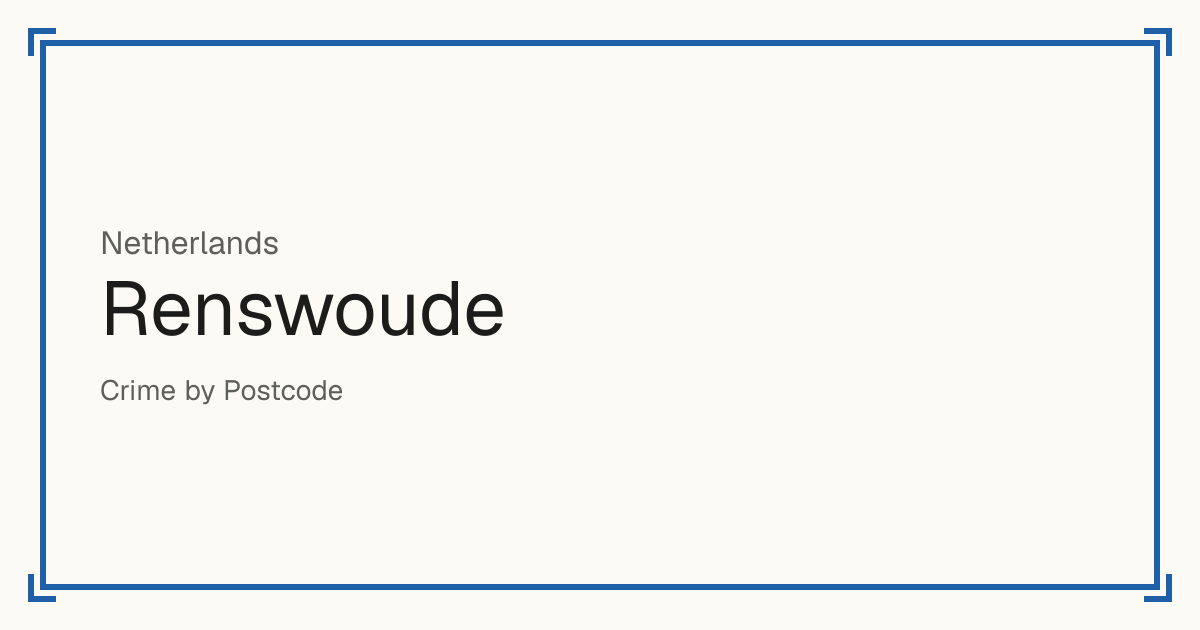 Renswoude, Netherlands: Safety scores from 1 to 10 for 2 places, each compared with other places in the same country or state.