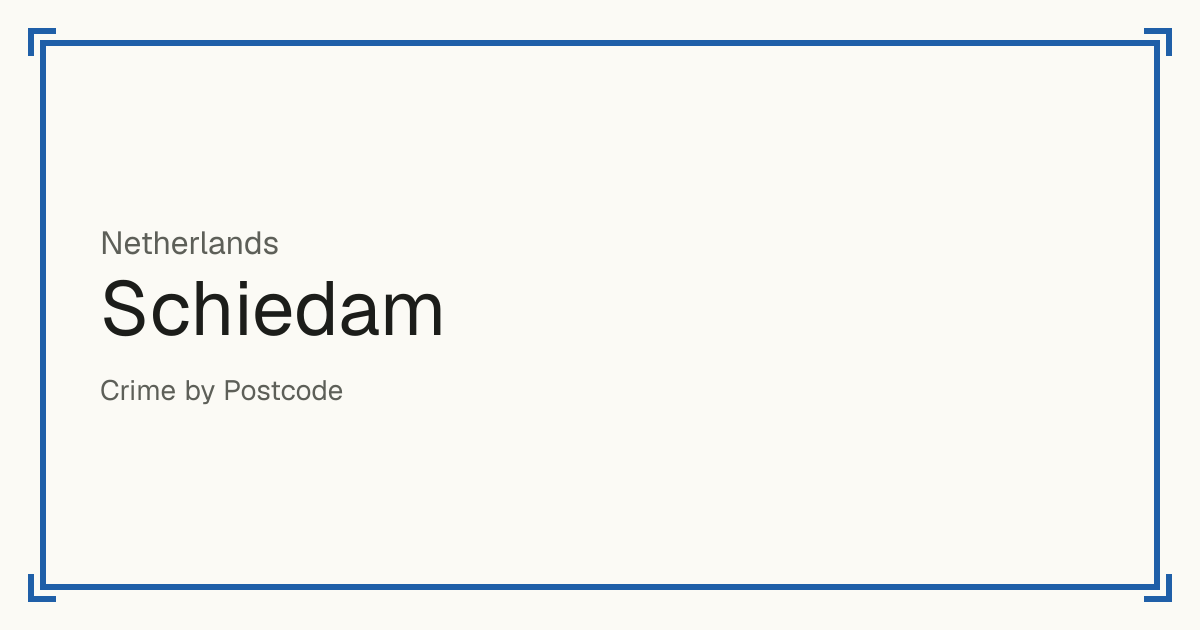 Schiedam, Netherlands: Safety scores from 1 to 10 for 53 places, each compared with other places in the same country or state.