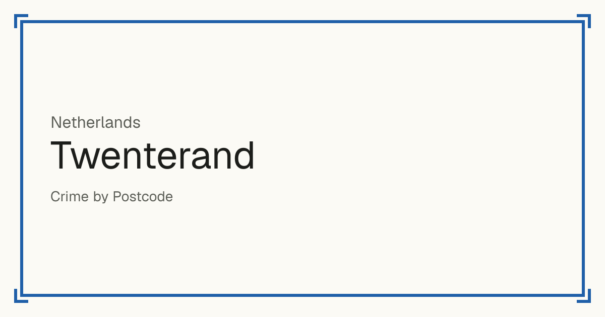 Twenterand, Netherlands: Safety scores from 1 to 10 for 27 places, each compared with other places in the same country or state.