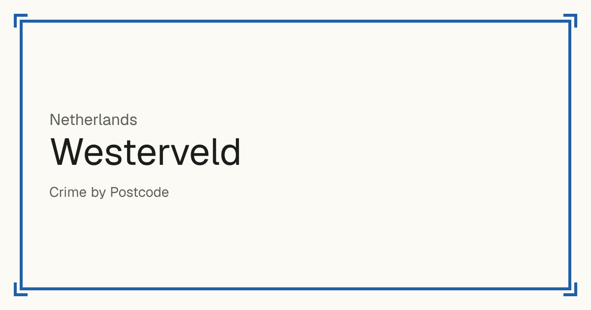 Westerveld, Netherlands: Safety scores from 1 to 10 for 44 places, each compared with other places in the same country or state.