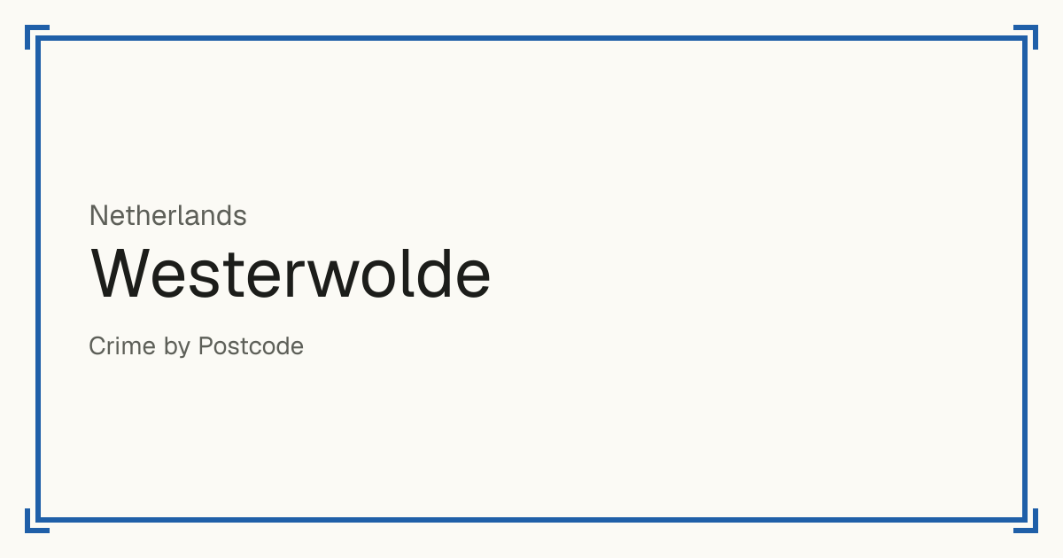 Westerwolde, Netherlands: Safety scores from 1 to 10 for 59 places, each compared with other places in the same country or state.