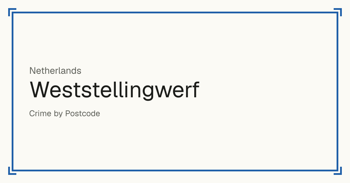Weststellingwerf, Netherlands: Safety scores from 1 to 10 for 60 places, each compared with other places in the same country or state.