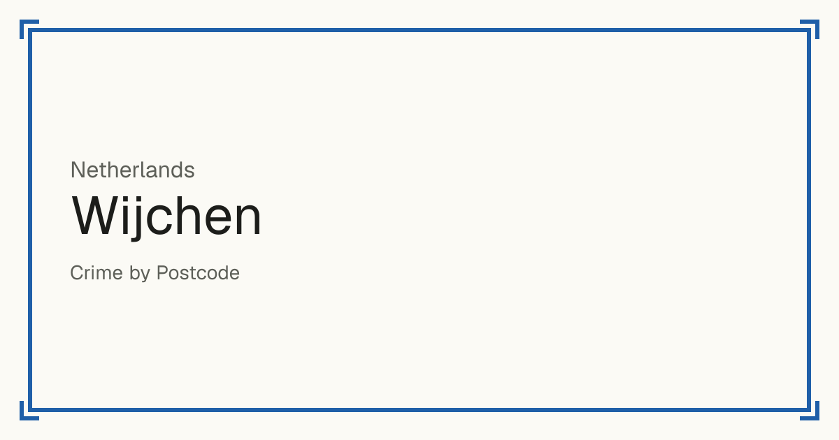 Wijchen, Netherlands: Safety scores from 1 to 10 for 50 places, each compared with other places in the same country or state.