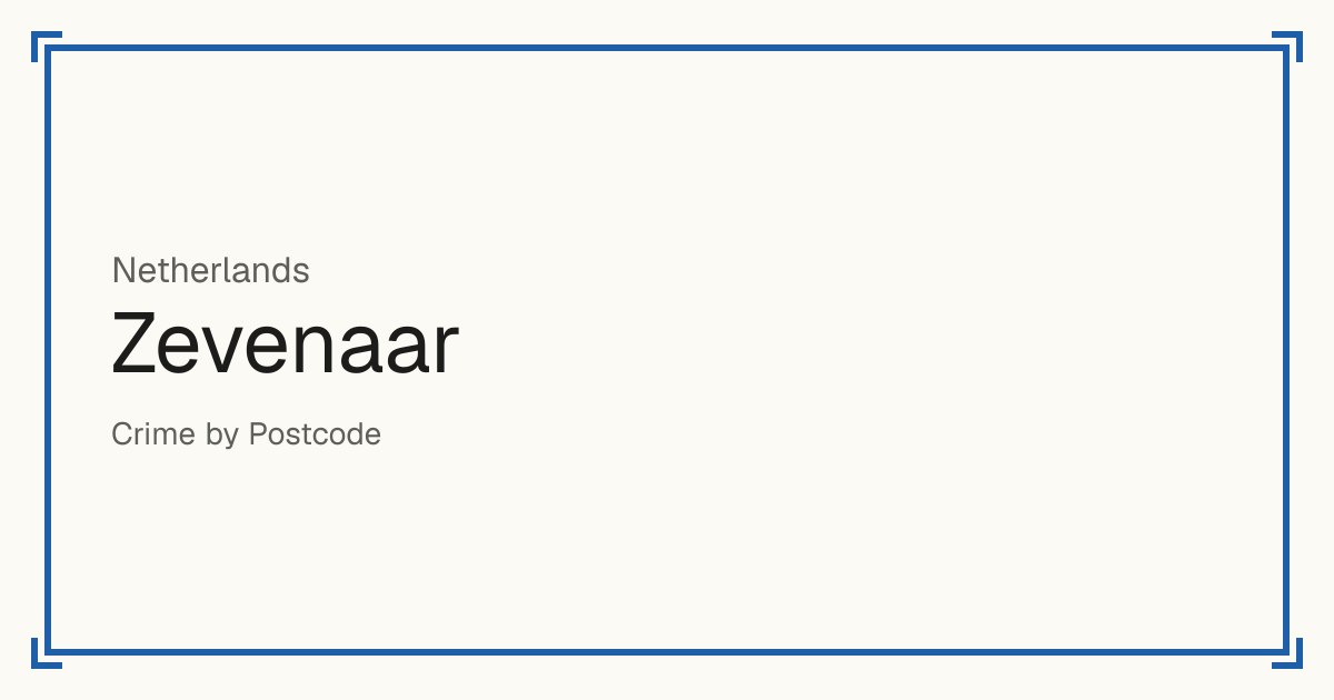 Zevenaar, Netherlands: Safety scores from 1 to 10 for 35 places, each compared with other places in the same country or state.