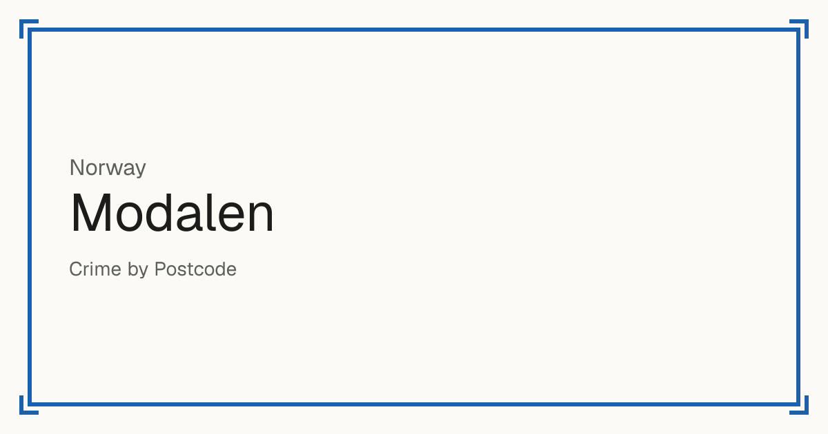 Modalen, Norway: recorded crime per 100,000 people by type and a Safety score from 1 to 10 compared with other places in the same country or state.