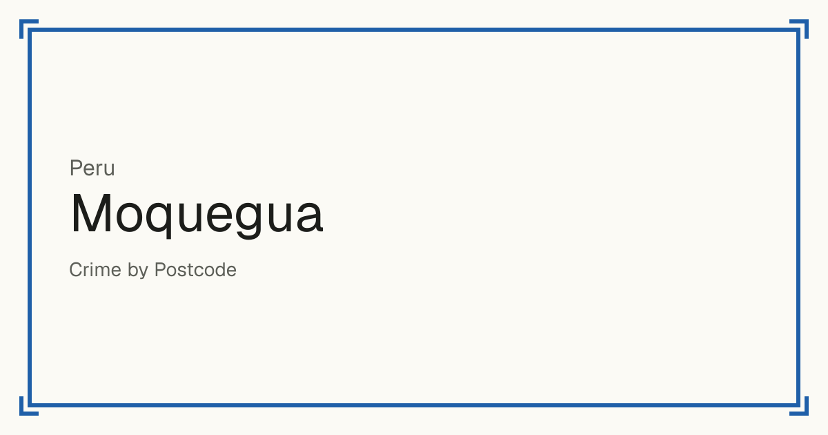 Moquegua, Peru: Safety scores from 1 to 10 for 13 places, each compared with other places in the same country or state.
