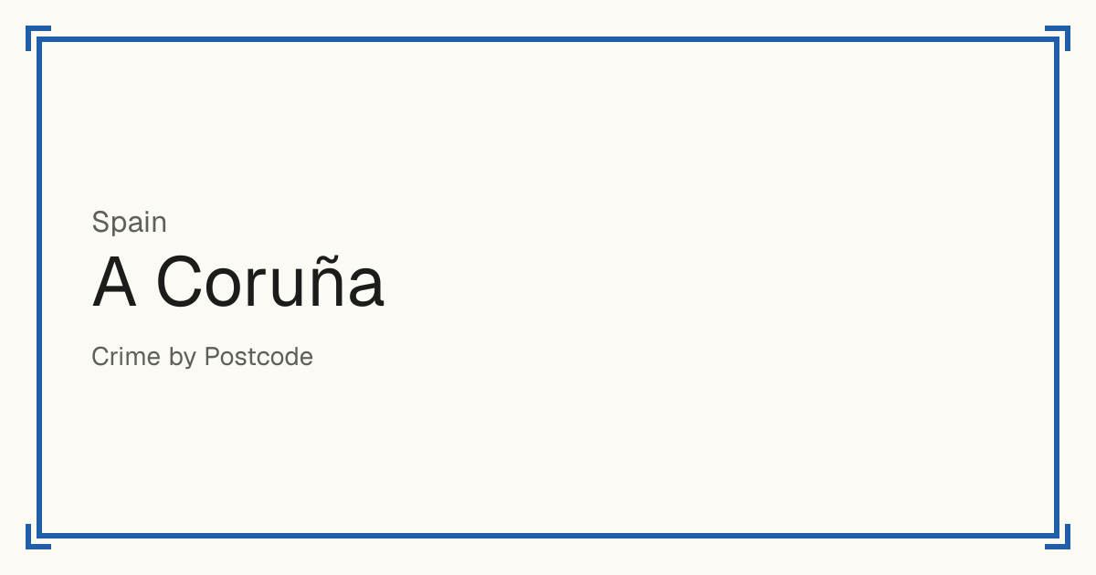 A Coruña, Spain: Safety scores from 1 to 10 for 11 places, each compared with other places in the same country or state.