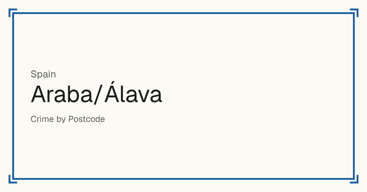 Araba/Álava, Spain: Safety scores from 1 to 10 for 1 places, each compared with other places in the same country or state.