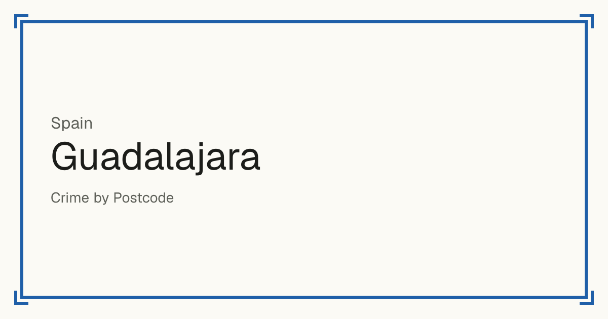 Guadalajara, Spain: Safety scores from 1 to 10 for 2 places, each compared with other places in the same country or state.