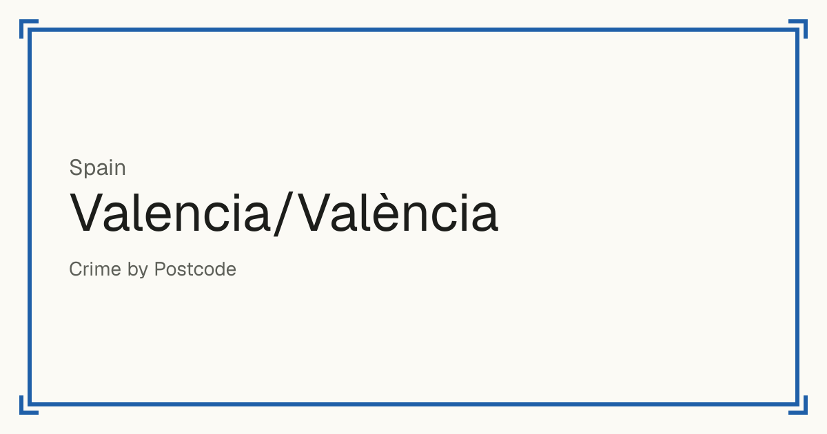 Valencia/València, Spain: Safety scores from 1 to 10 for 33 places, each compared with other places in the same country or state.