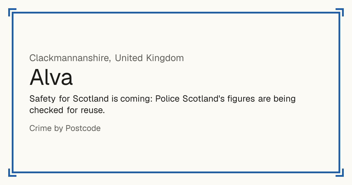 Safety for Scotland is coming: Police Scotland's figures are being checked for reuse.