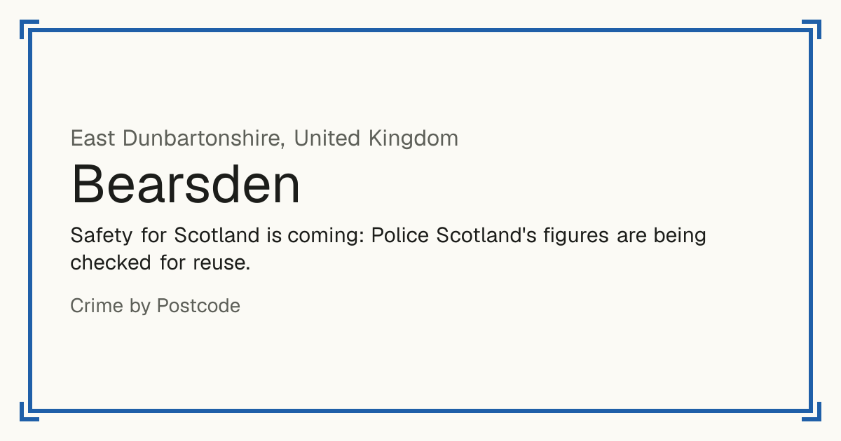 Safety for Scotland is coming: Police Scotland's figures are being checked for reuse.