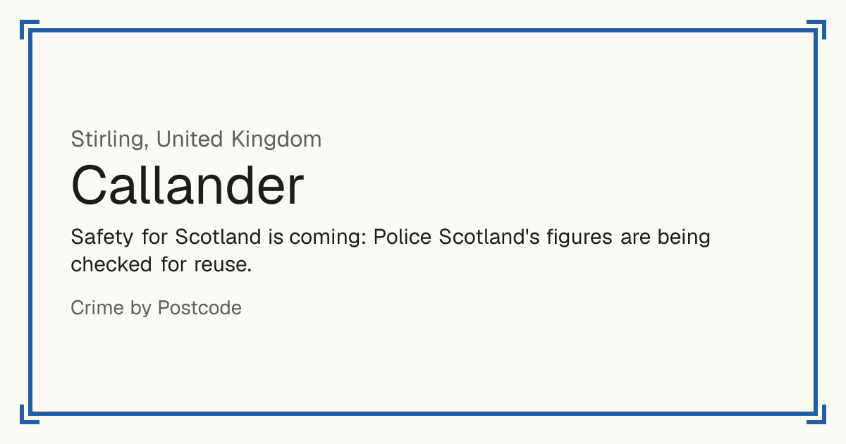 Safety for Scotland is coming: Police Scotland's figures are being checked for reuse.