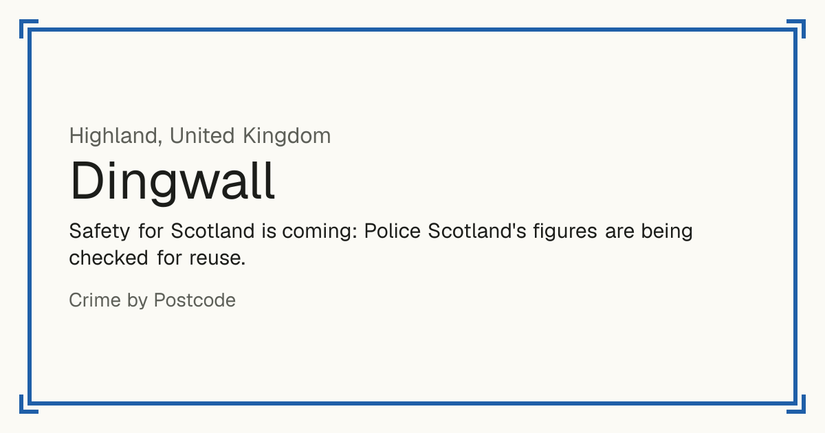 Safety for Scotland is coming: Police Scotland's figures are being checked for reuse.