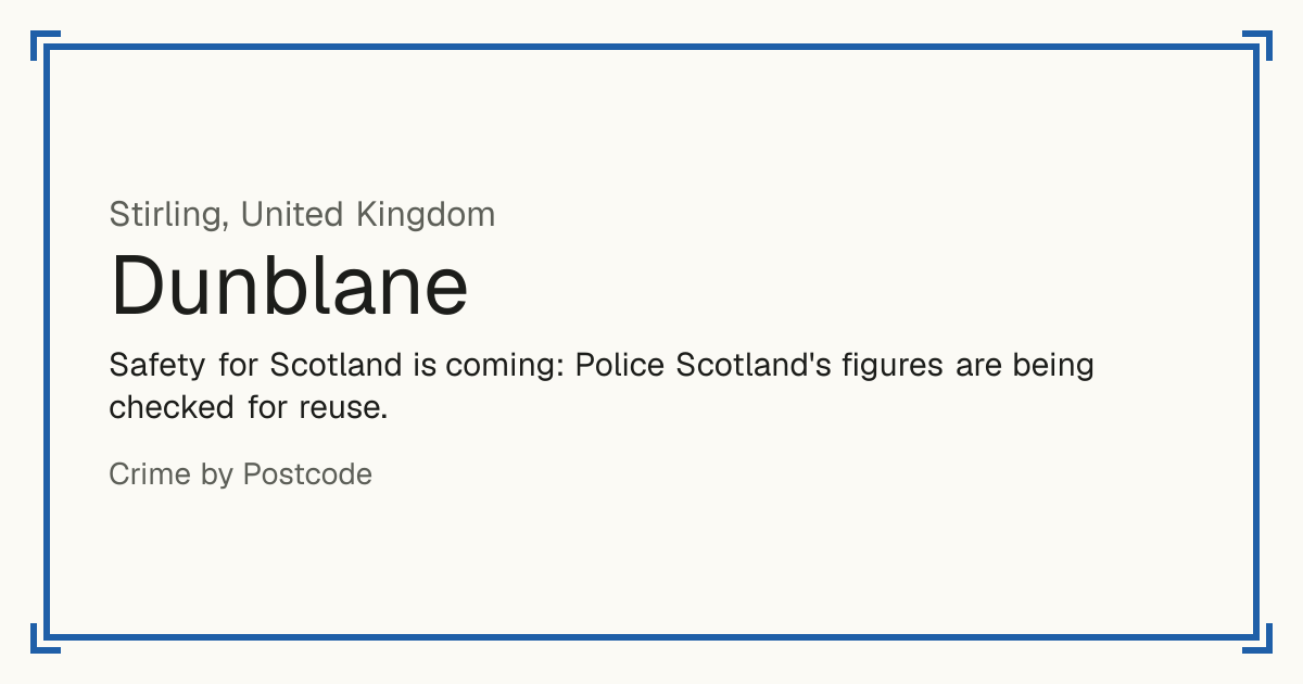 Safety for Scotland is coming: Police Scotland's figures are being checked for reuse.