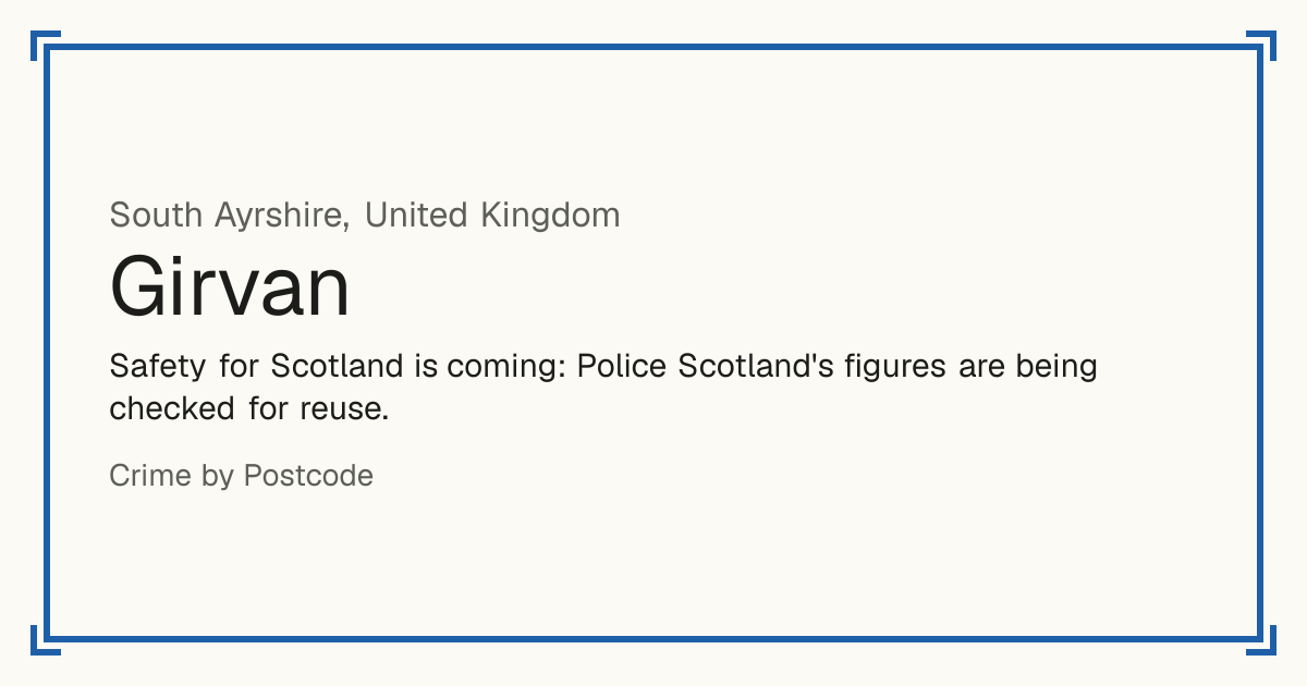 Safety for Scotland is coming: Police Scotland's figures are being checked for reuse.