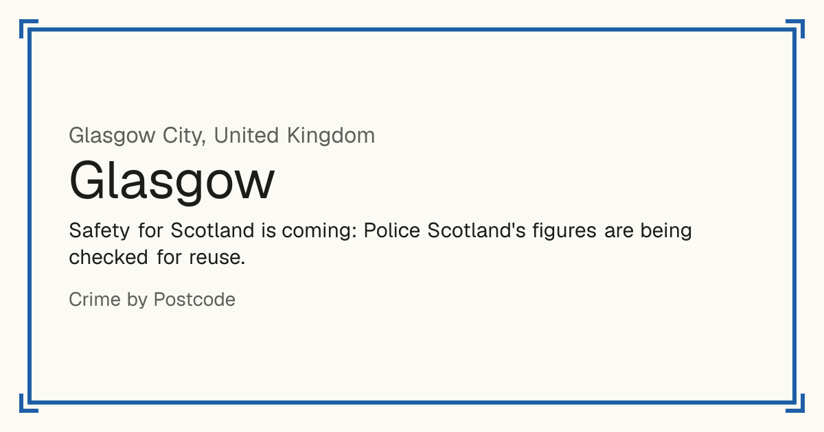 Safety for Scotland is coming: Police Scotland's figures are being checked for reuse.
