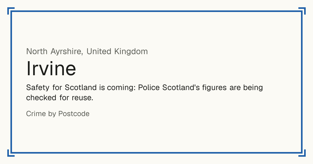 Safety for Scotland is coming: Police Scotland's figures are being checked for reuse.