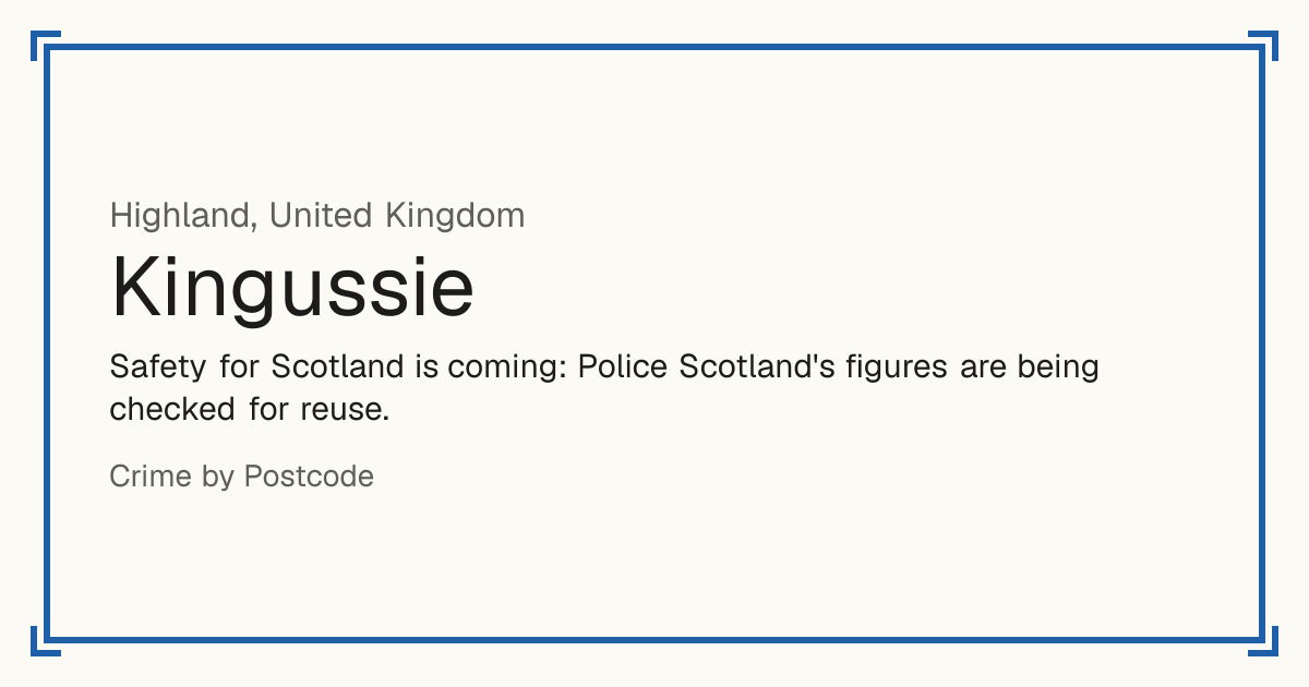 Safety for Scotland is coming: Police Scotland's figures are being checked for reuse.