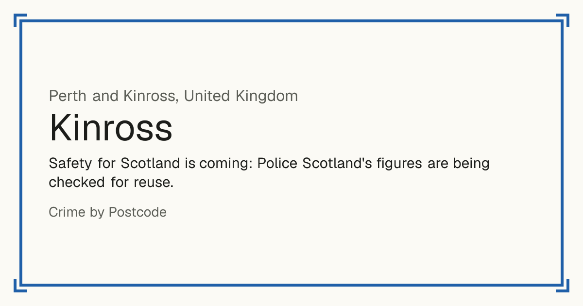 Safety for Scotland is coming: Police Scotland's figures are being checked for reuse.