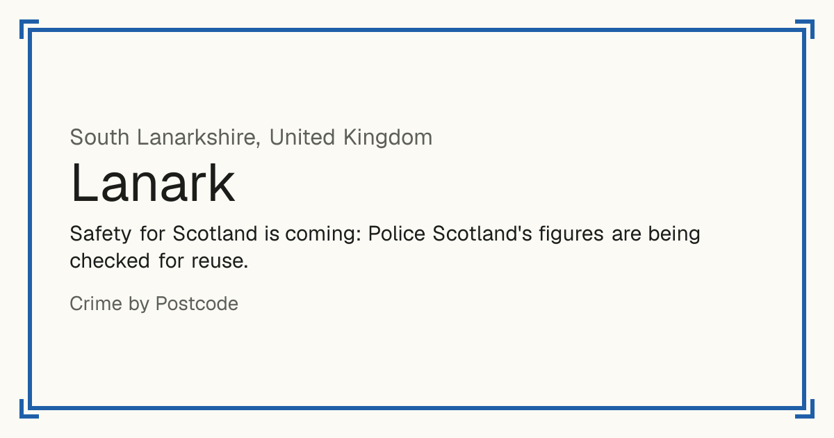 Safety for Scotland is coming: Police Scotland's figures are being checked for reuse.